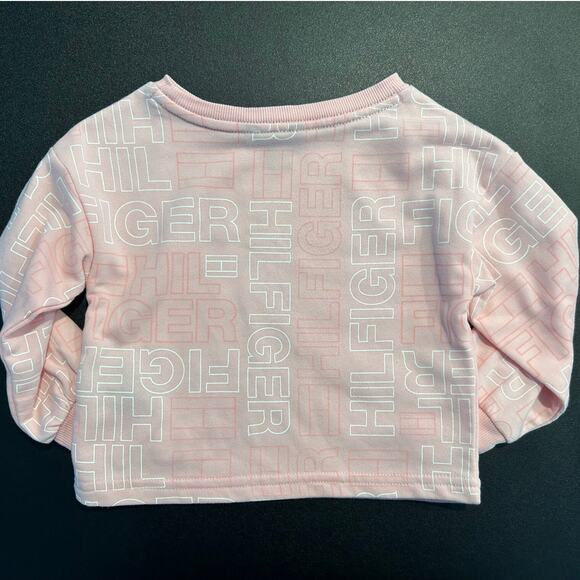 Tommy Hilfiger Logo Crewneck Sweatshirt, Pink, Toddler Girl 2T - Picture 6 of 6